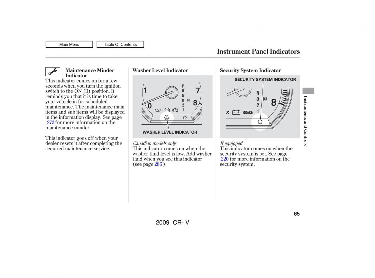 Honda CR V III 3 owners manual / page 69