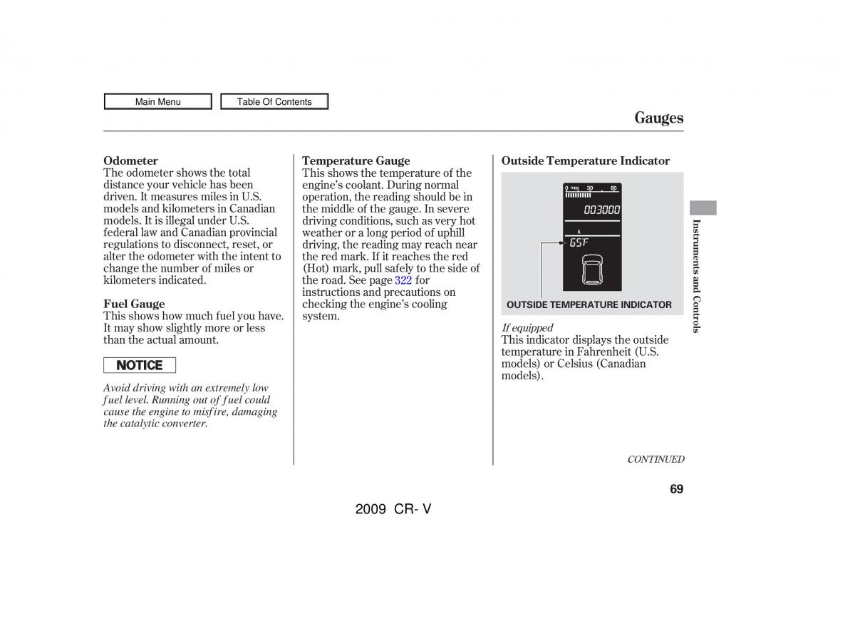 Honda CR V III 3 owners manual / page 73