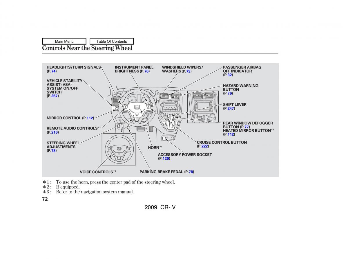 Honda CR V III 3 owners manual / page 76