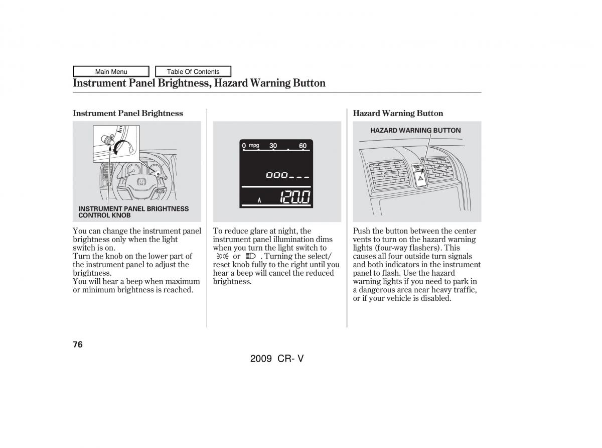 Honda CR V III 3 owners manual / page 80