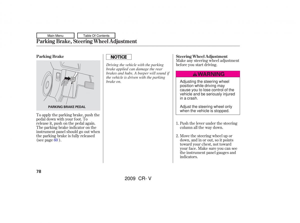 Honda CR V III 3 owners manual / page 82