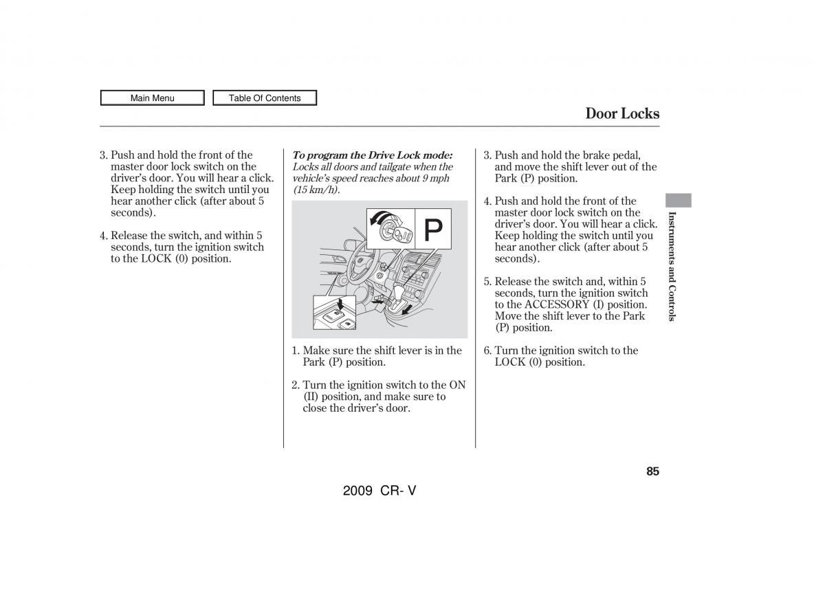 Honda CR V III 3 owners manual / page 89