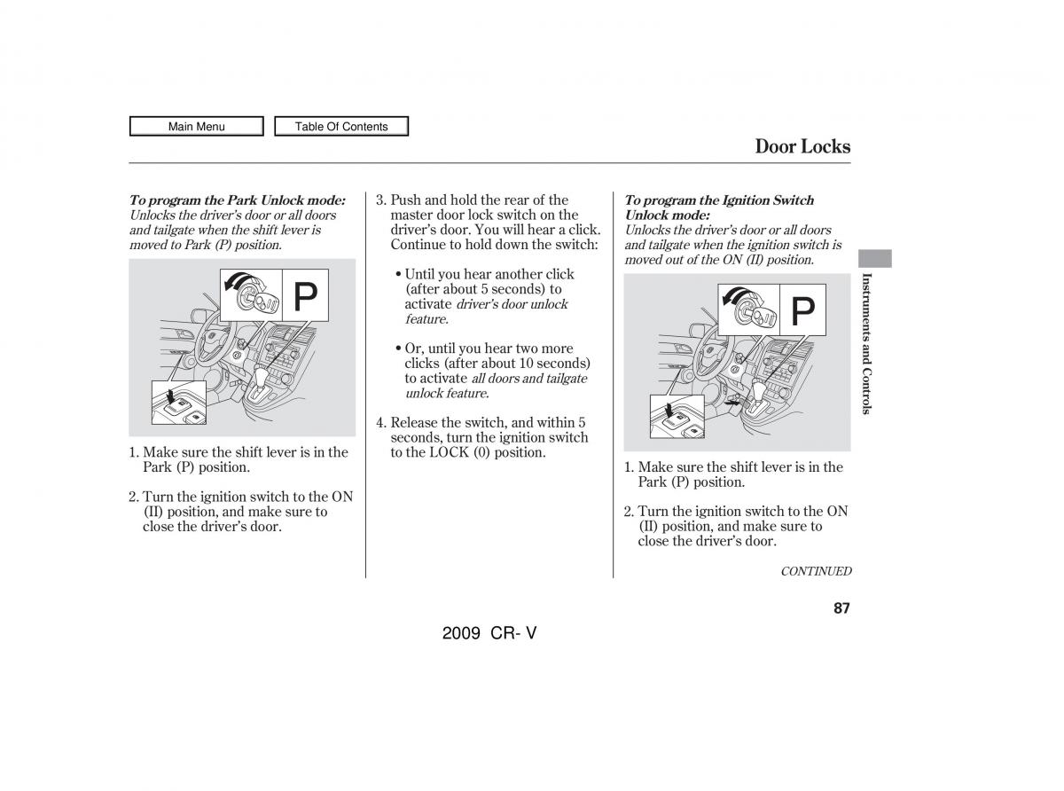 Honda CR V III 3 owners manual / page 91