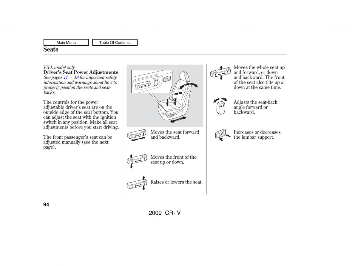 Honda CR V III 3 owners manual / page 98