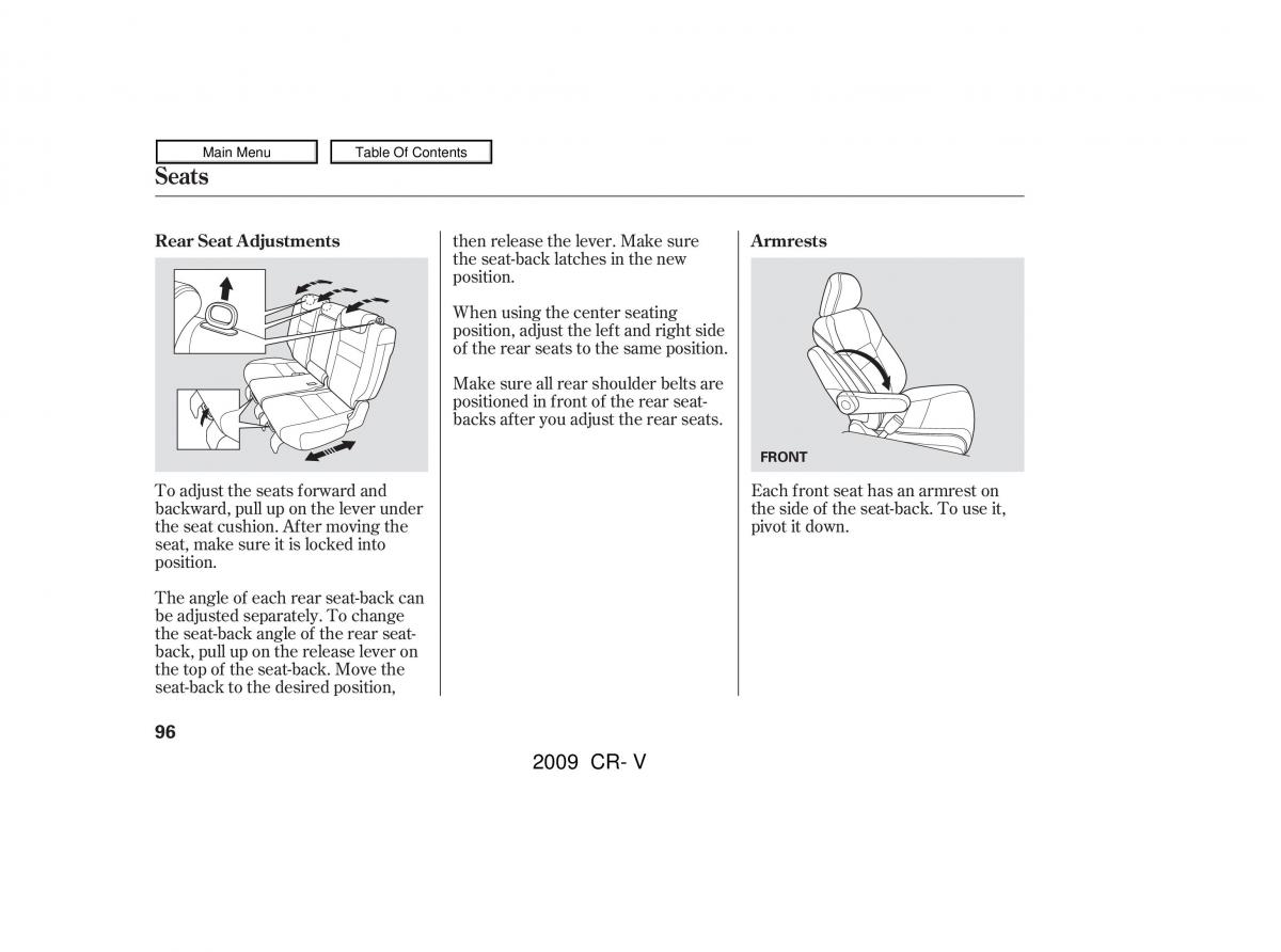 Honda CR V III 3 owners manual / page 100