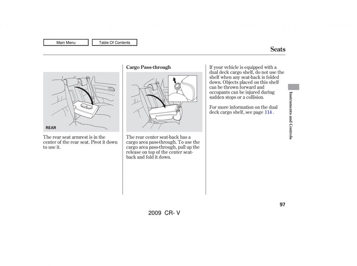 Honda CR V III 3 owners manual / page 101