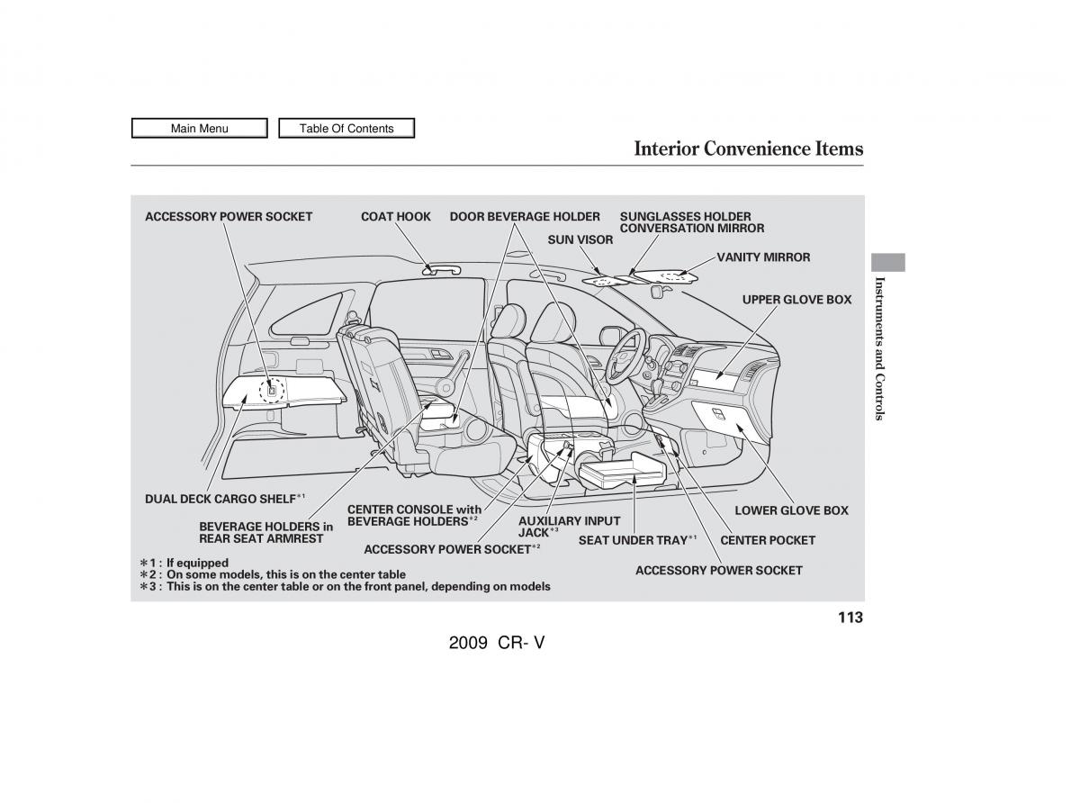 Honda CR V III 3 owners manual / page 117