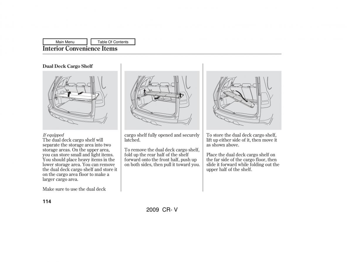 Honda CR V III 3 owners manual / page 118