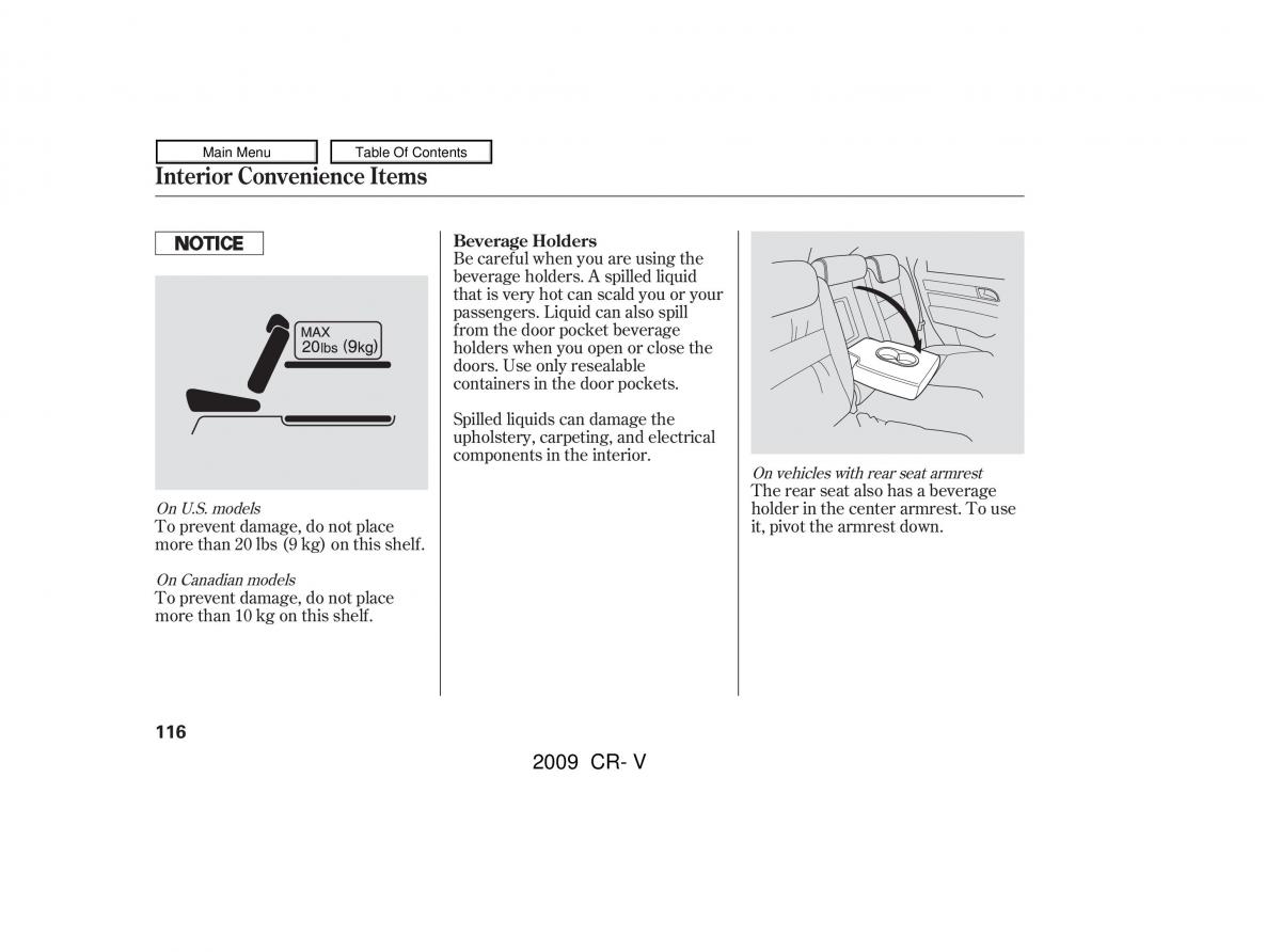 Honda CR V III 3 owners manual / page 120