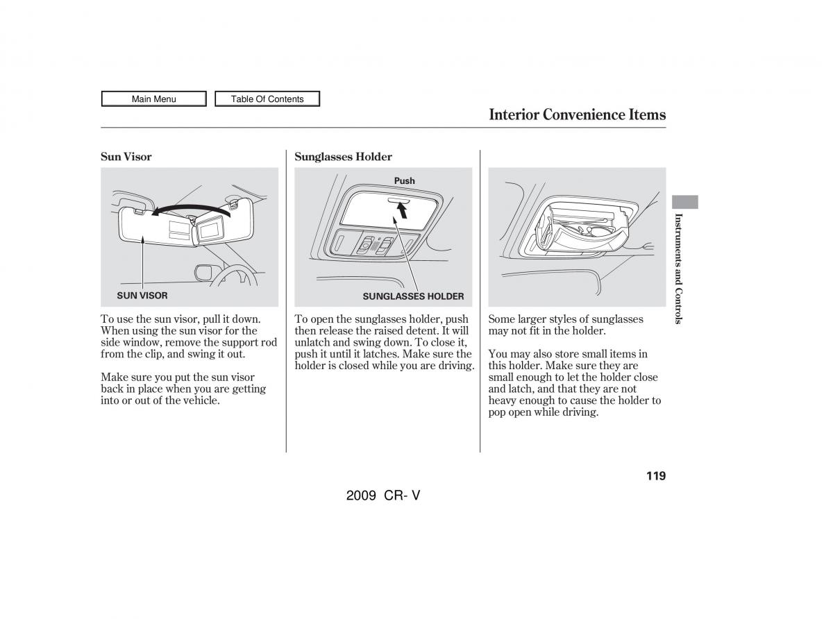 Honda CR V III 3 owners manual / page 123