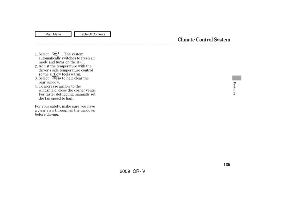 Honda CR V III 3 owners manual / page 139