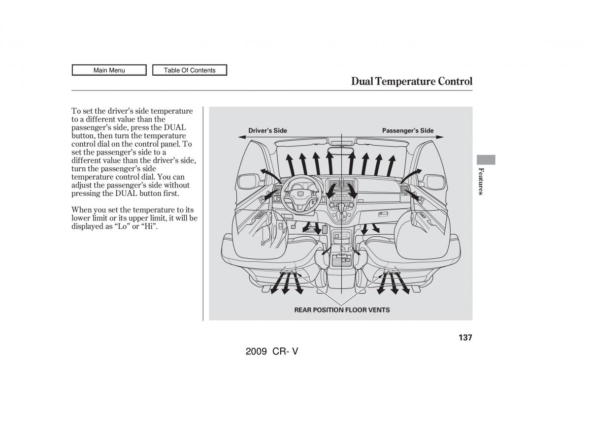 Honda CR V III 3 owners manual / page 141