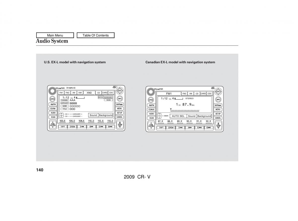 Honda CR V III 3 owners manual / page 144