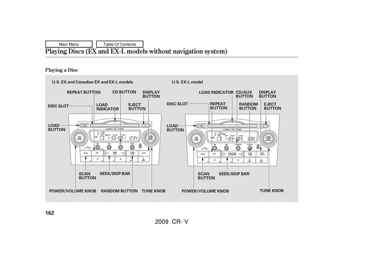 Honda CR V III 3 owners manual / page 166