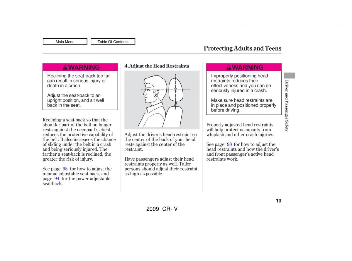 Honda CR V III 3 owners manual / page 17