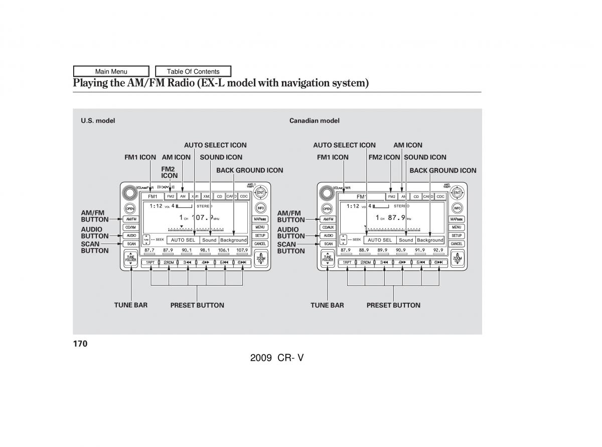 Honda CR V III 3 owners manual / page 174