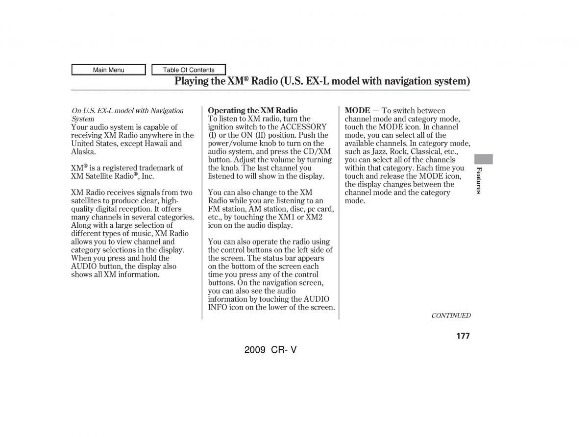 Honda CR V III 3 owners manual / page 181