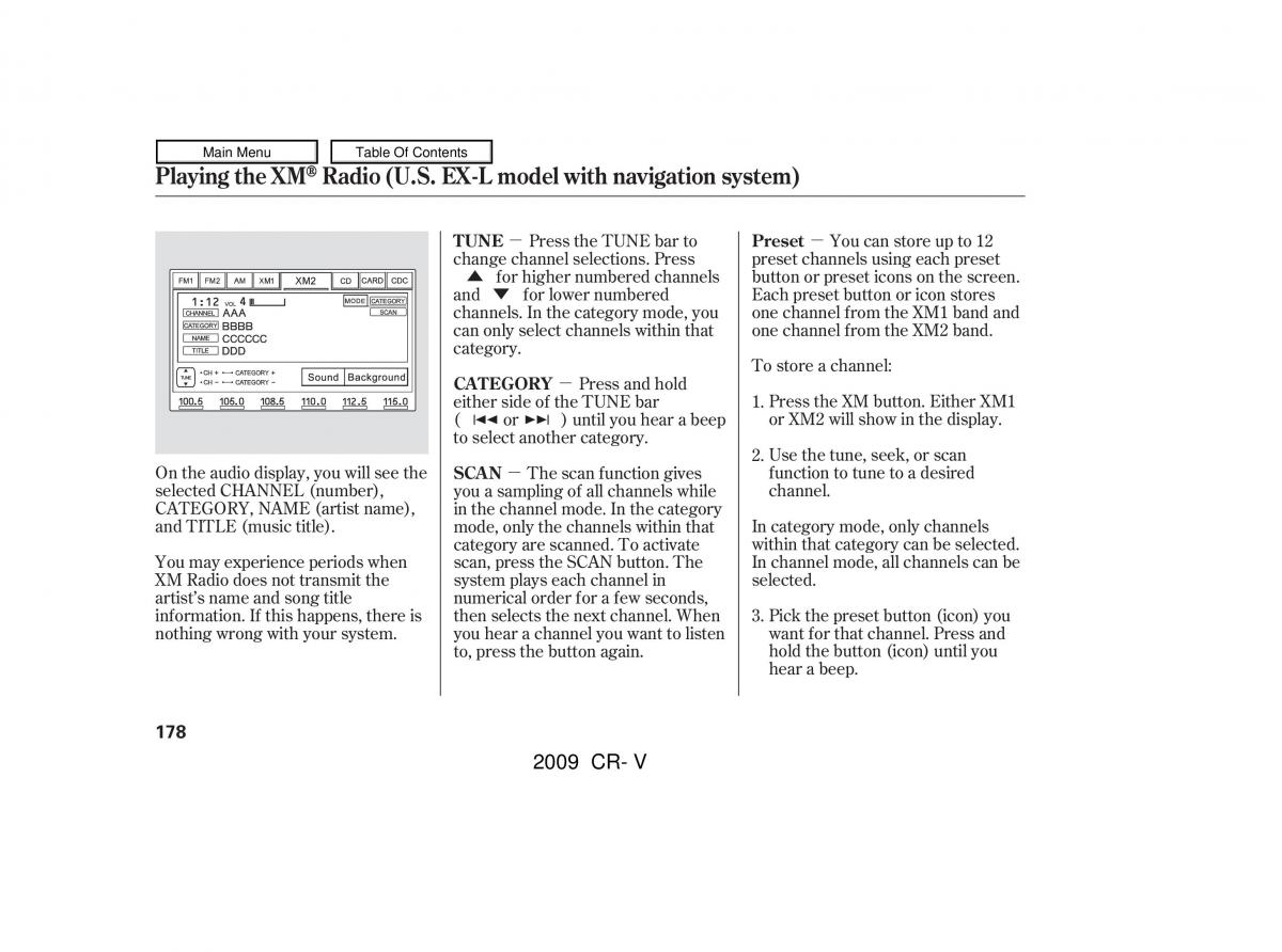 Honda CR V III 3 owners manual / page 182