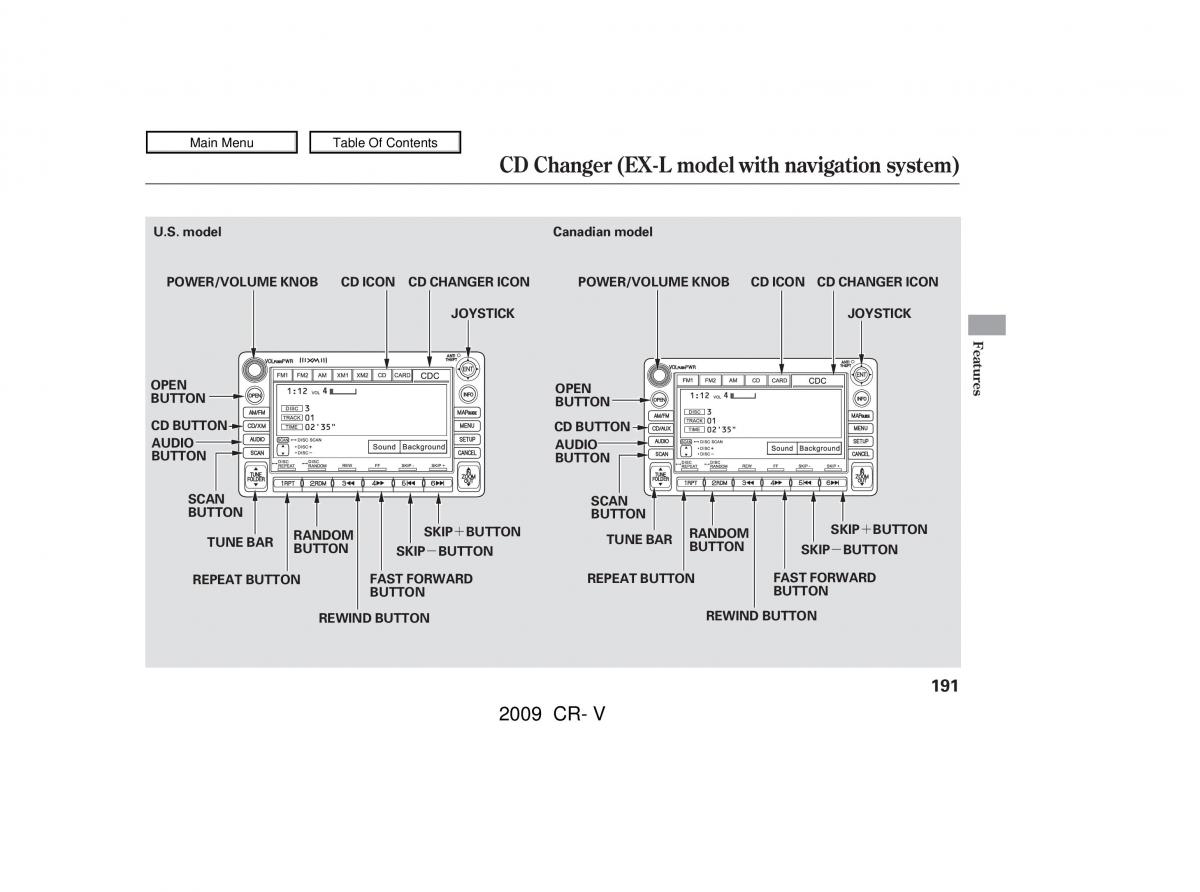 Honda CR V III 3 owners manual / page 195