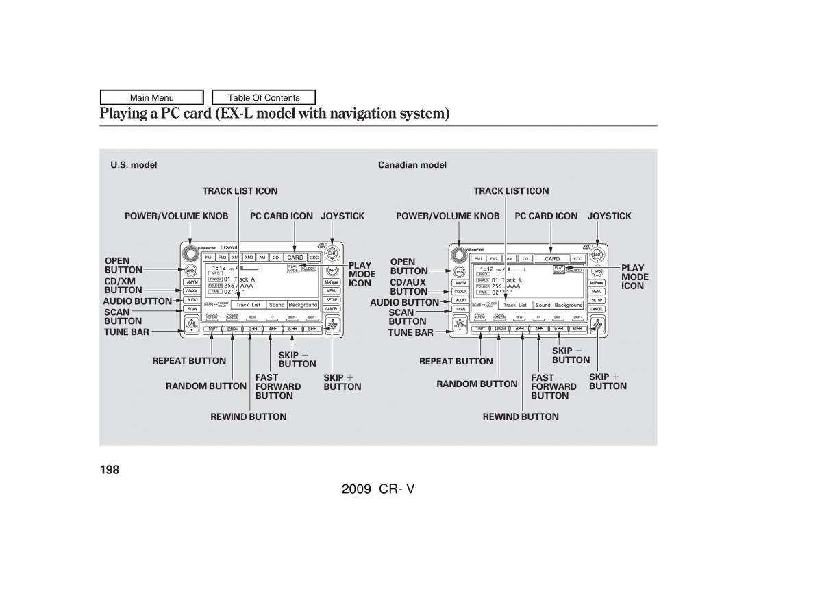 Honda CR V III 3 owners manual / page 202