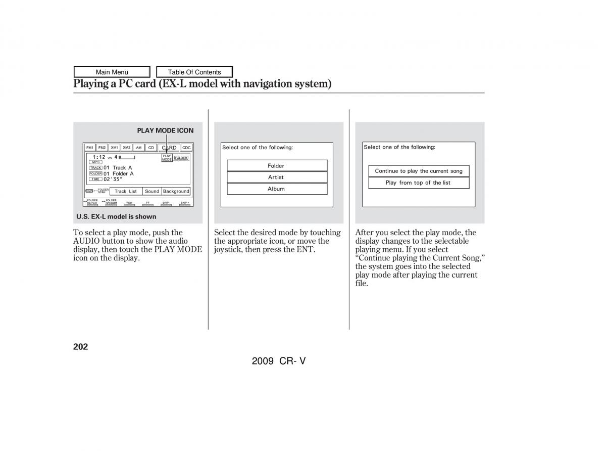 Honda CR V III 3 owners manual / page 206