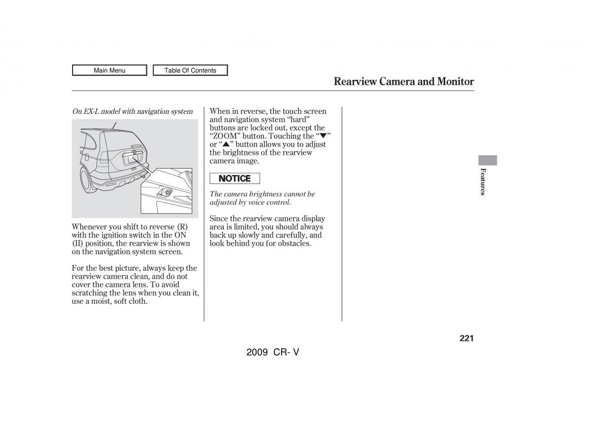 Honda CR V III 3 owners manual / page 225