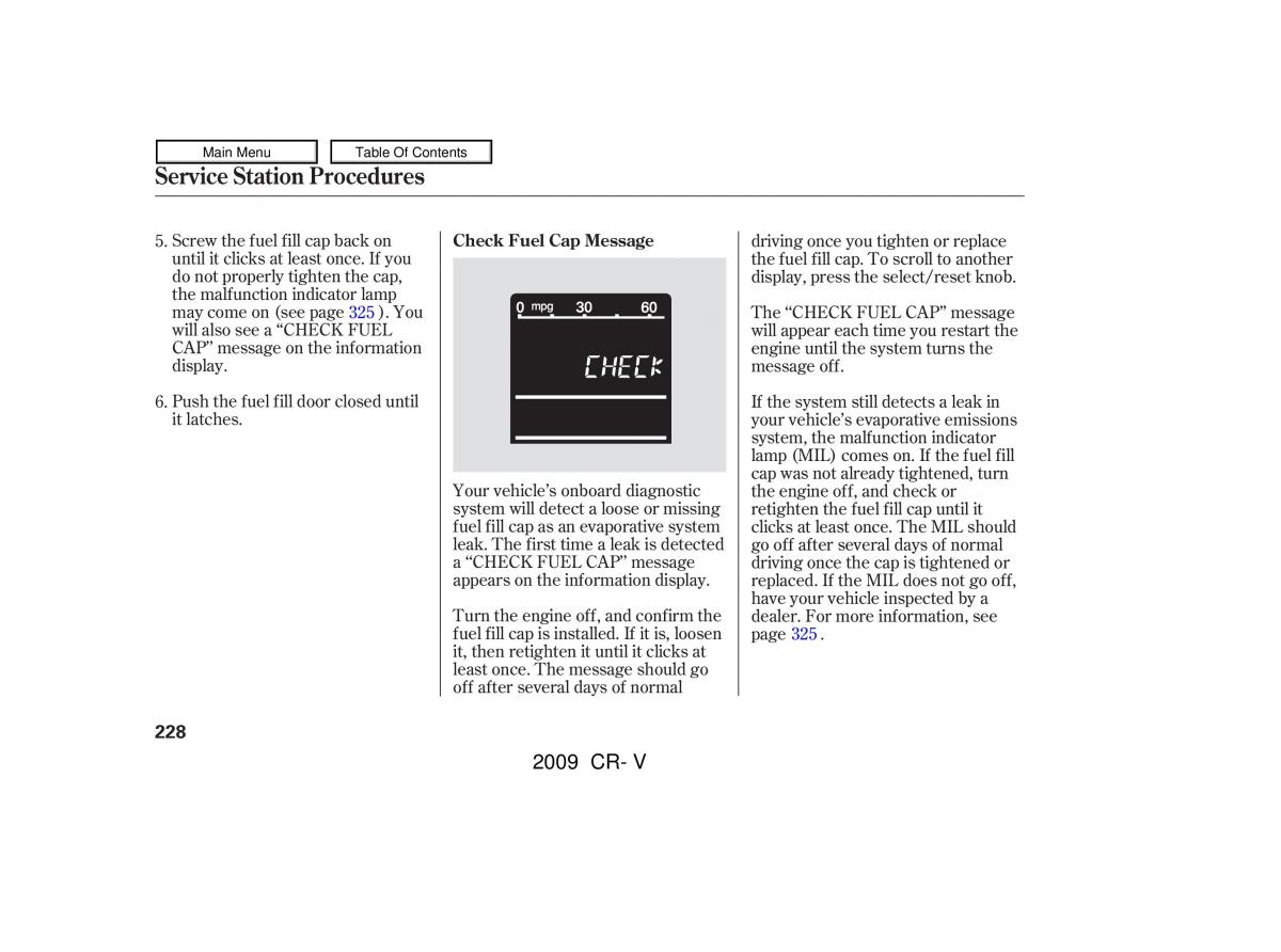 Honda CR V III 3 owners manual / page 232