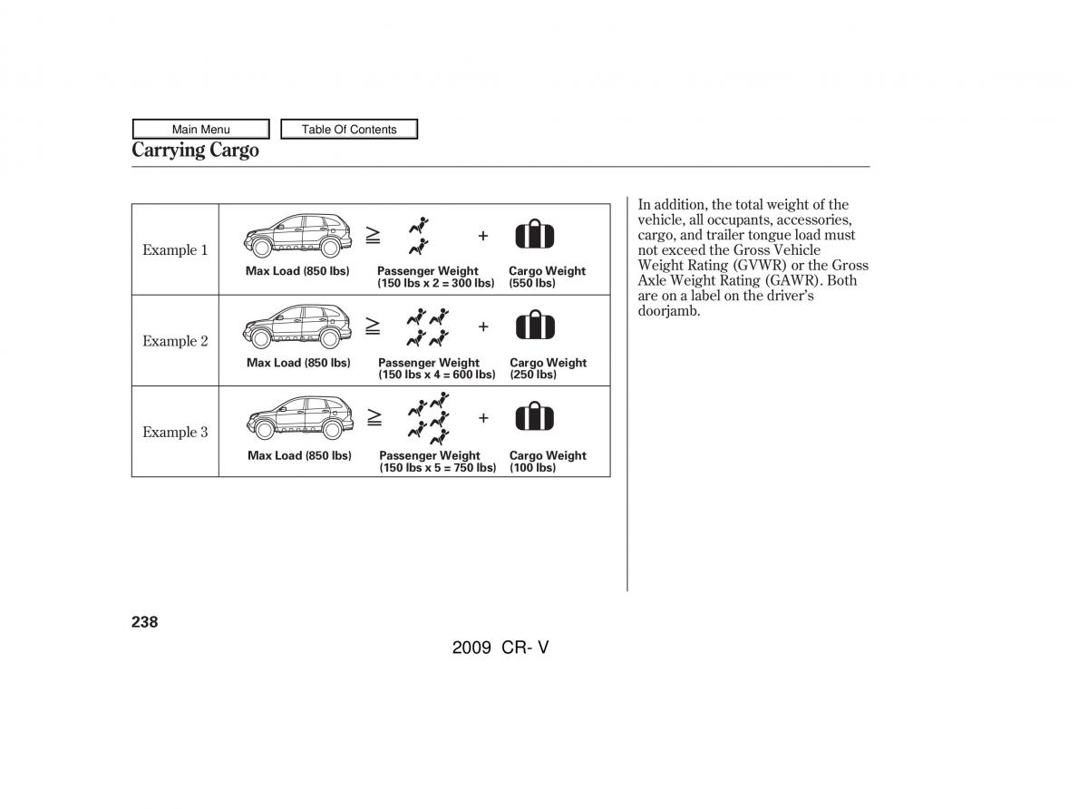 Honda CR V III 3 owners manual / page 242