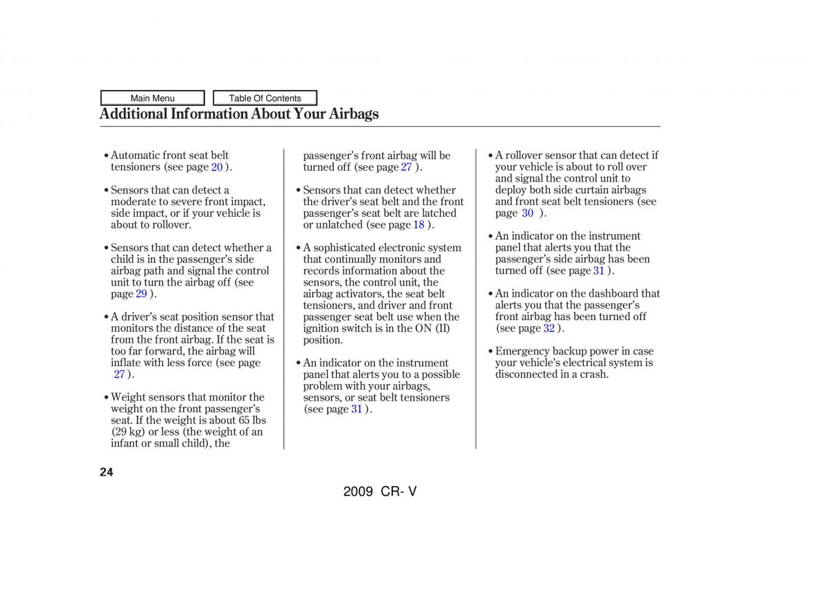Honda CR V III 3 owners manual / page 28