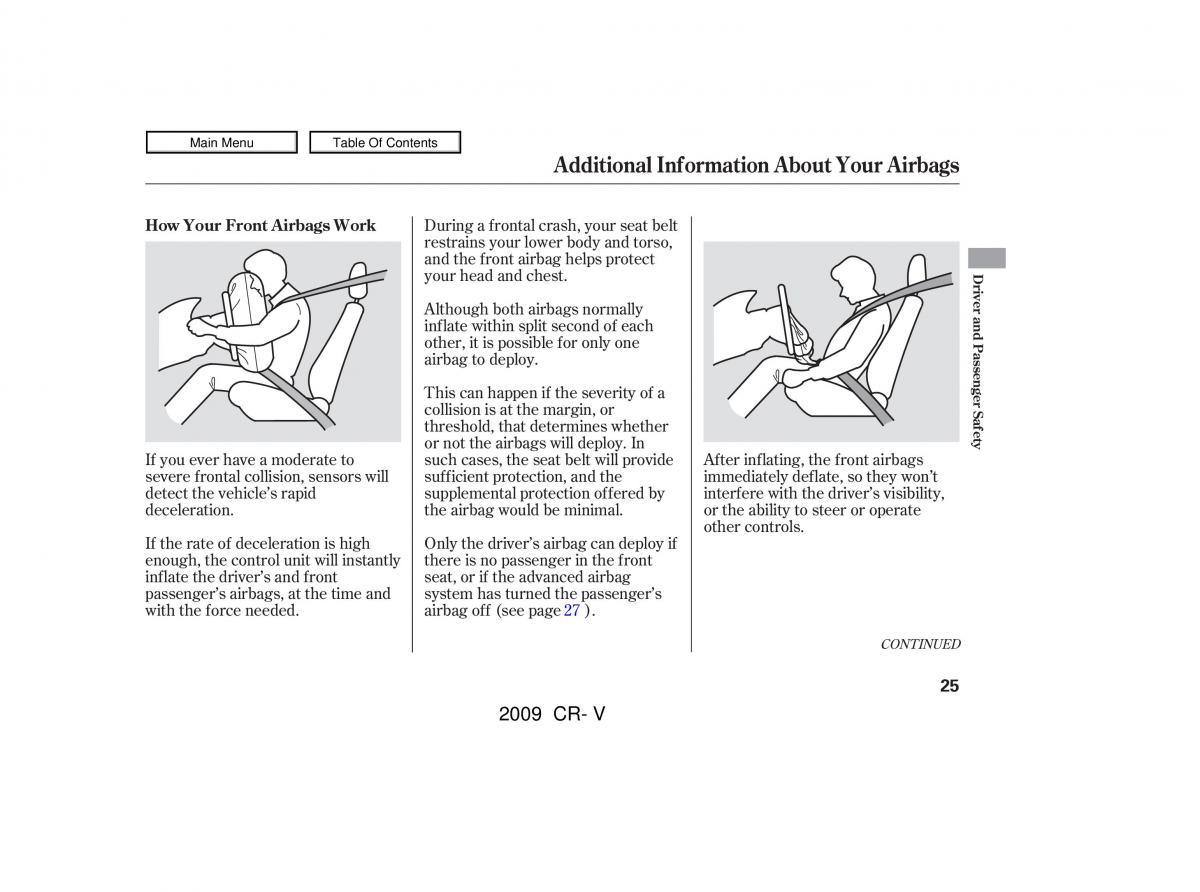 Honda CR V III 3 owners manual / page 29