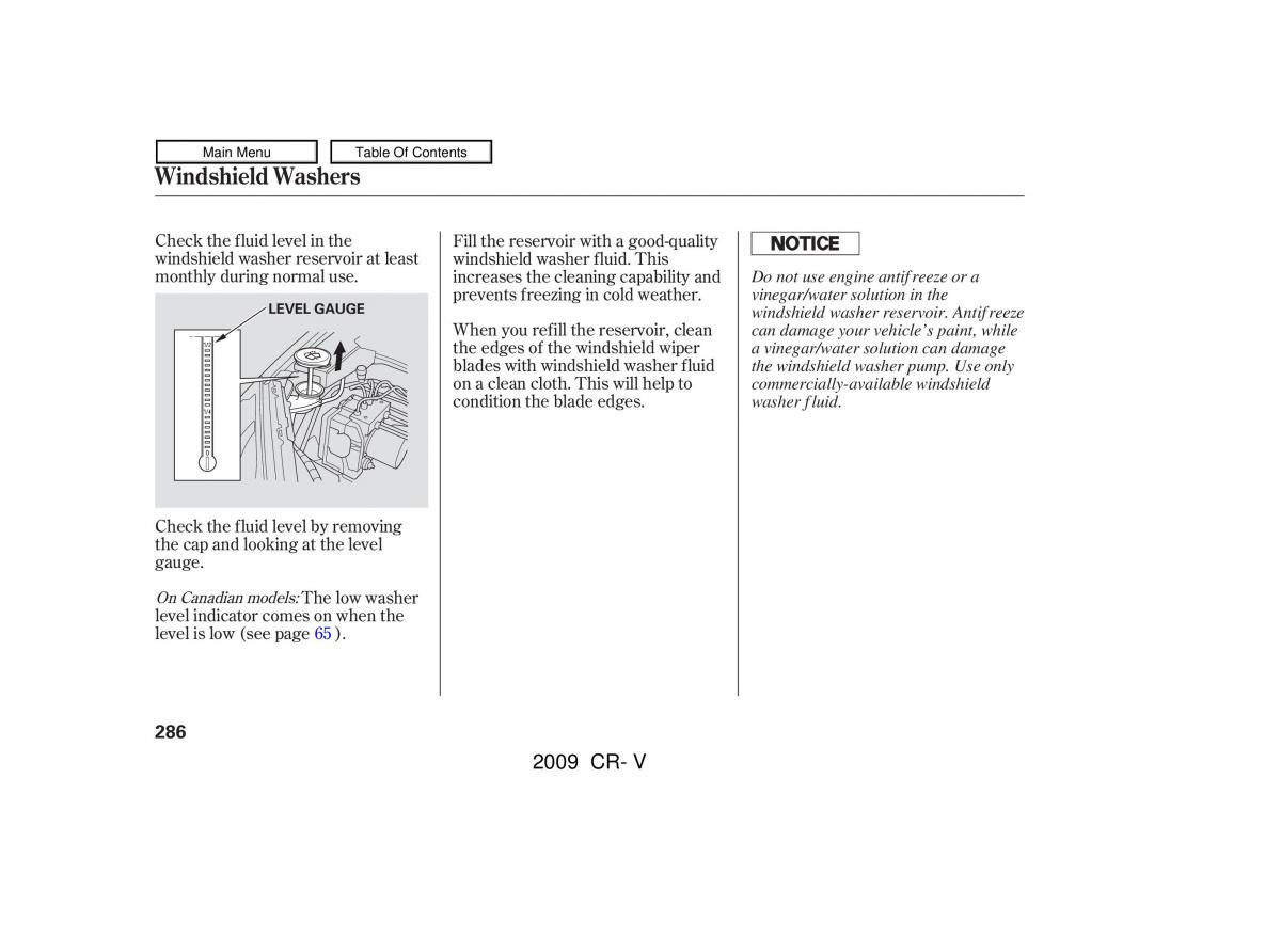 Honda CR V III 3 owners manual / page 290