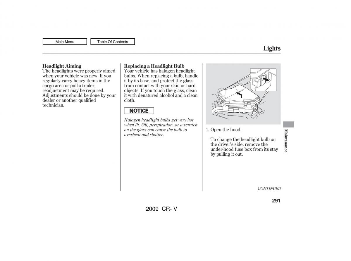 Honda CR V III 3 owners manual / page 295