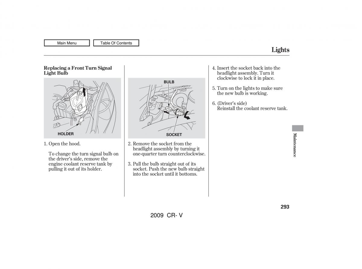 Honda CR V III 3 owners manual / page 297