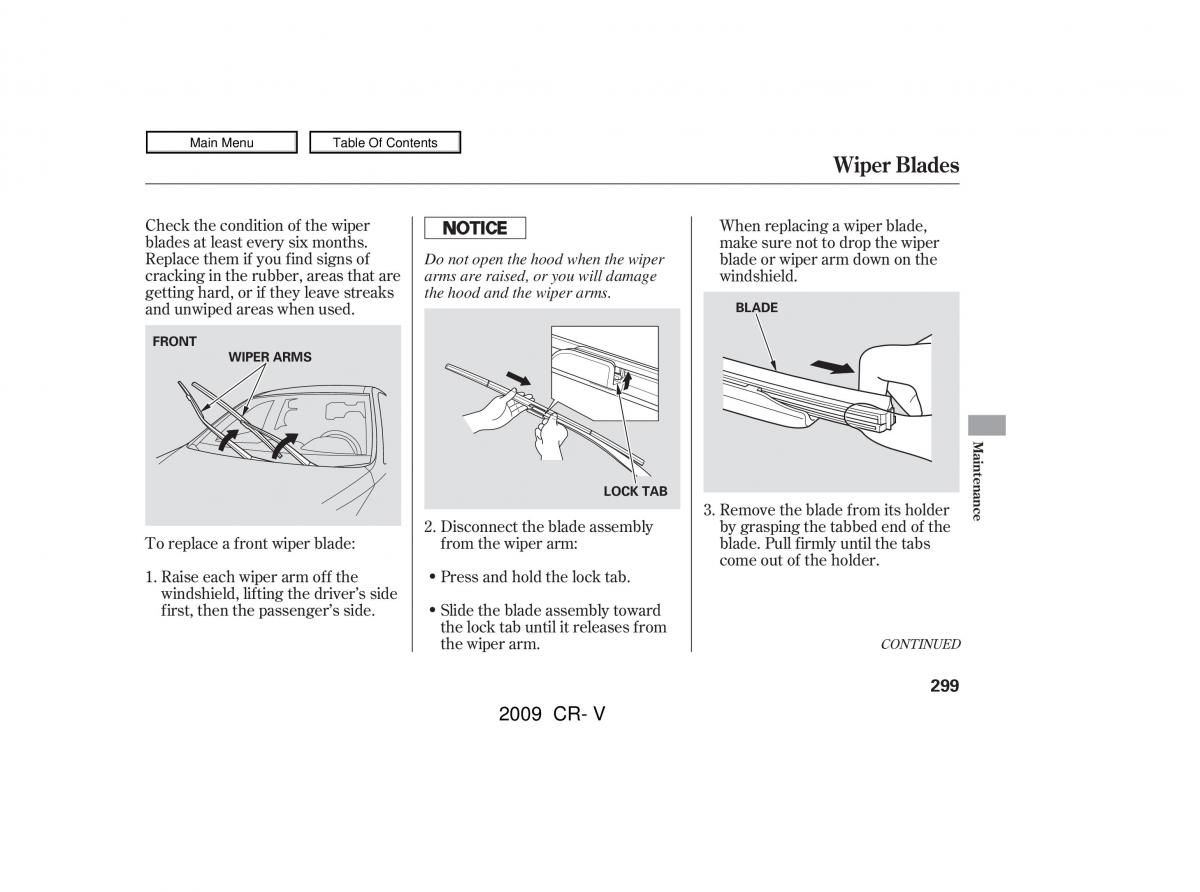 Honda CR V III 3 owners manual / page 303