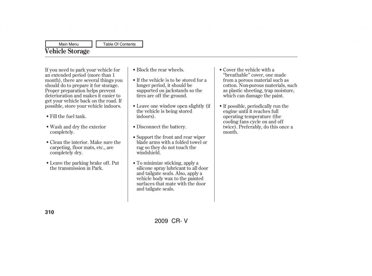 Honda CR V III 3 owners manual / page 314