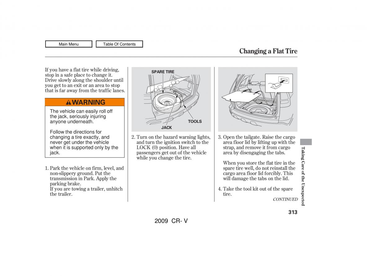 Honda CR V III 3 owners manual / page 317