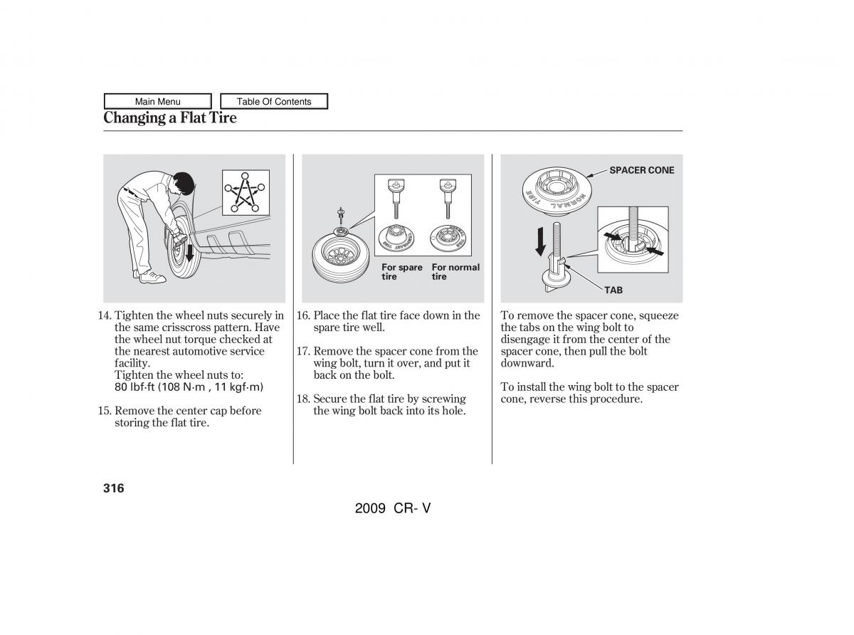 Honda CR V III 3 owners manual / page 320