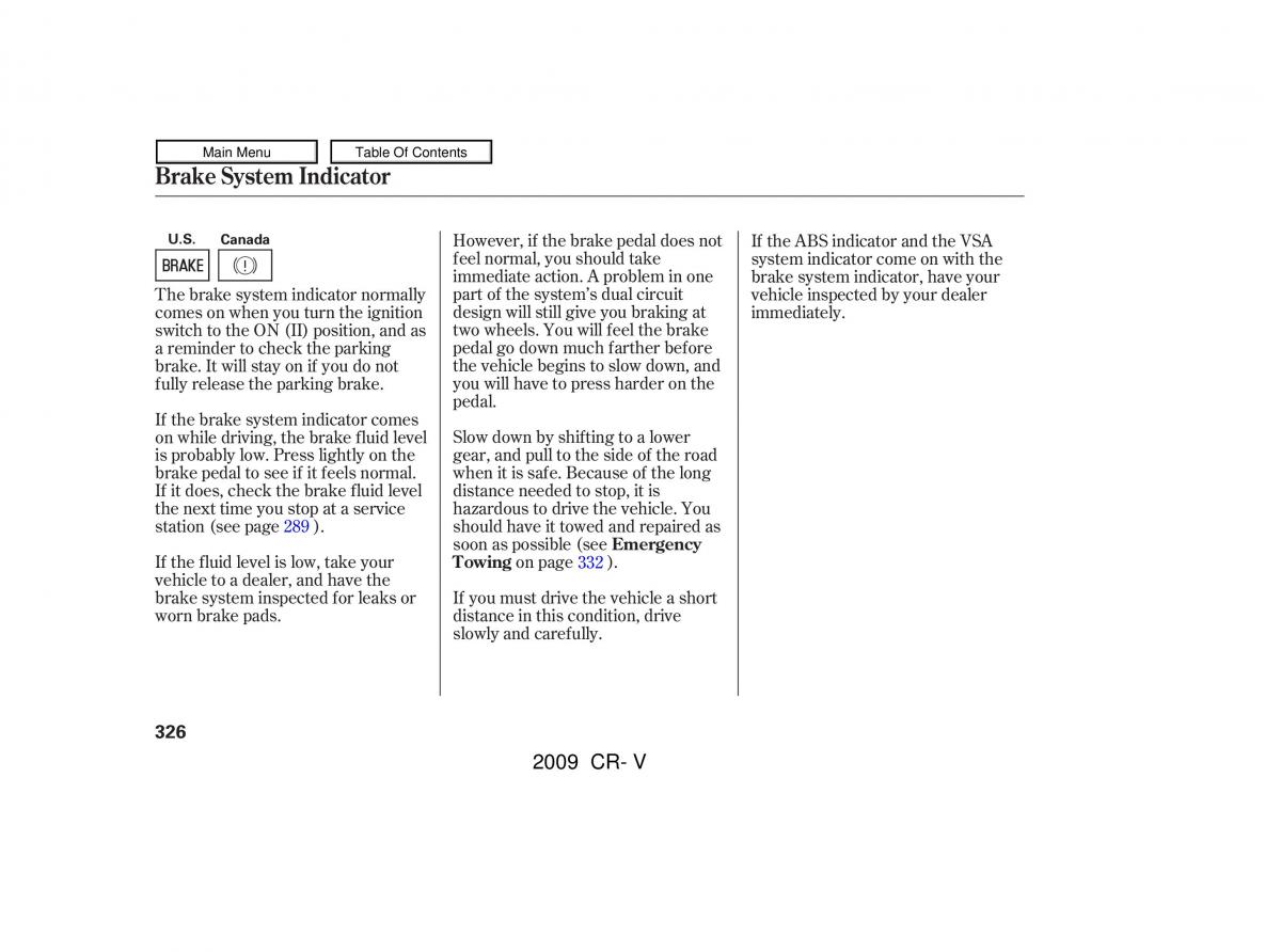 Honda CR V III 3 owners manual / page 330