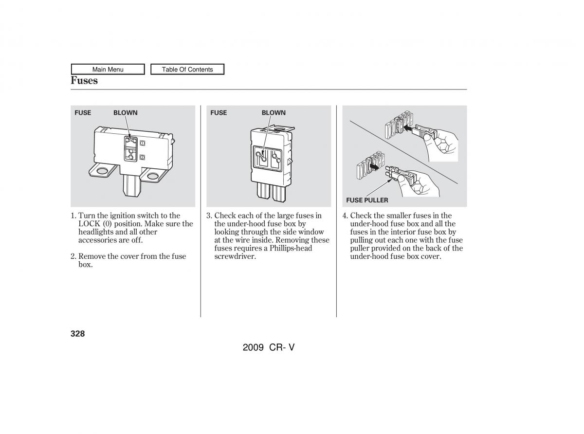 Honda CR V III 3 owners manual / page 332