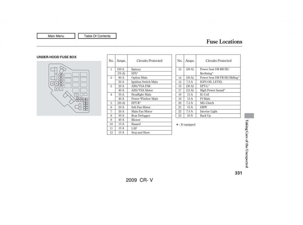 Honda CR V III 3 owners manual / page 335