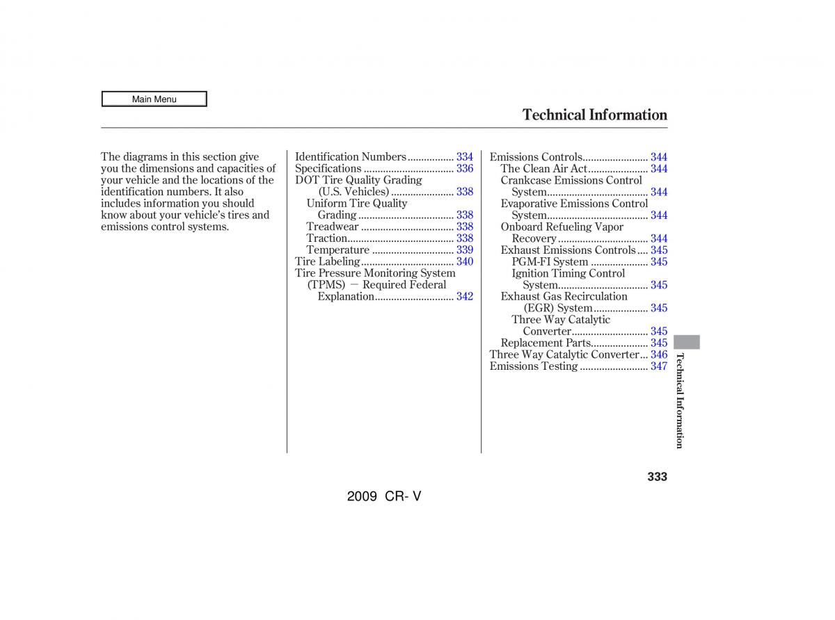 Honda CR V III 3 owners manual / page 337