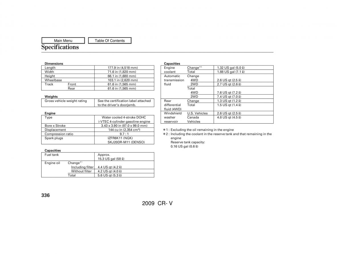 Honda CR V III 3 owners manual / page 340