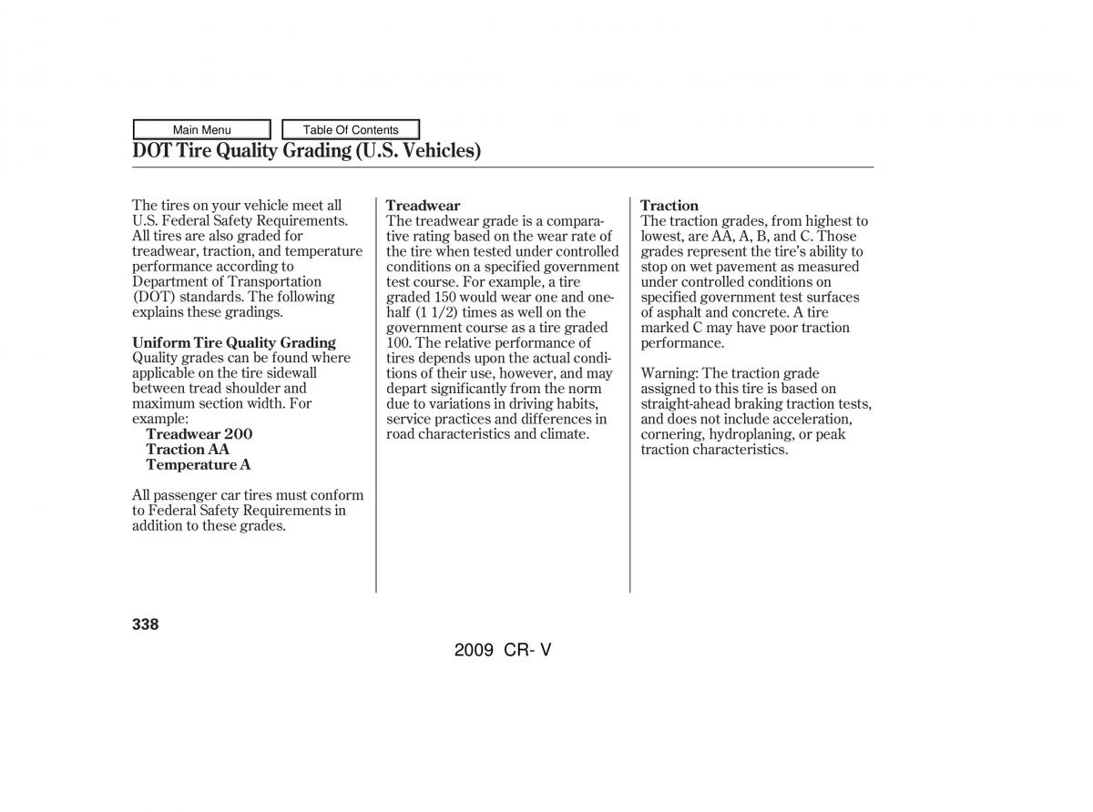 Honda CR V III 3 owners manual / page 342