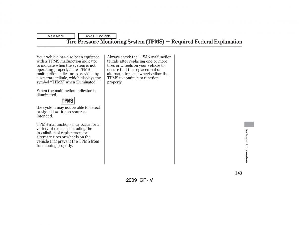 Honda CR V III 3 owners manual / page 347