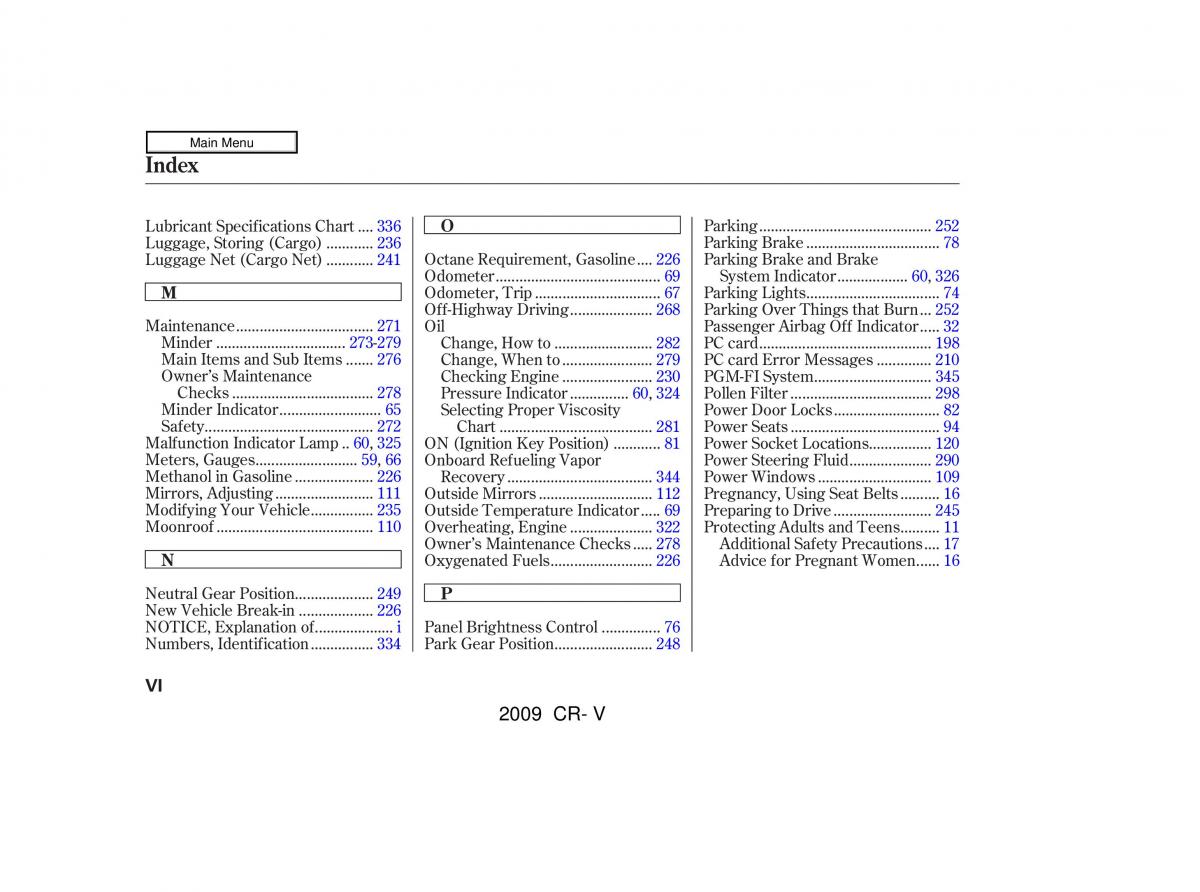 Honda CR V III 3 owners manual / page 364