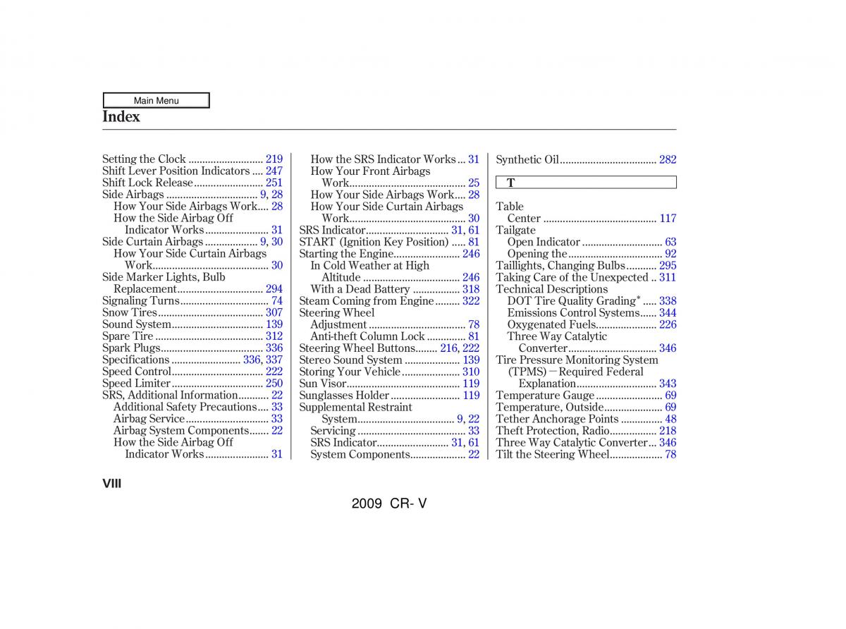 manual  Honda CR V III 3 owners manual / page 366