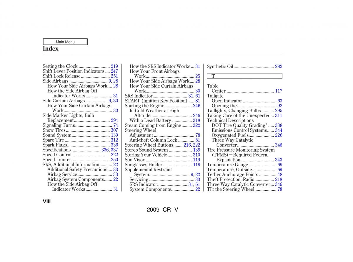 Honda CR V III 3 owners manual / page 366