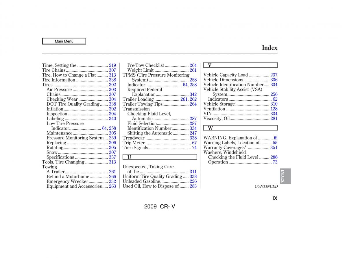 Honda CR V III 3 owners manual / page 367