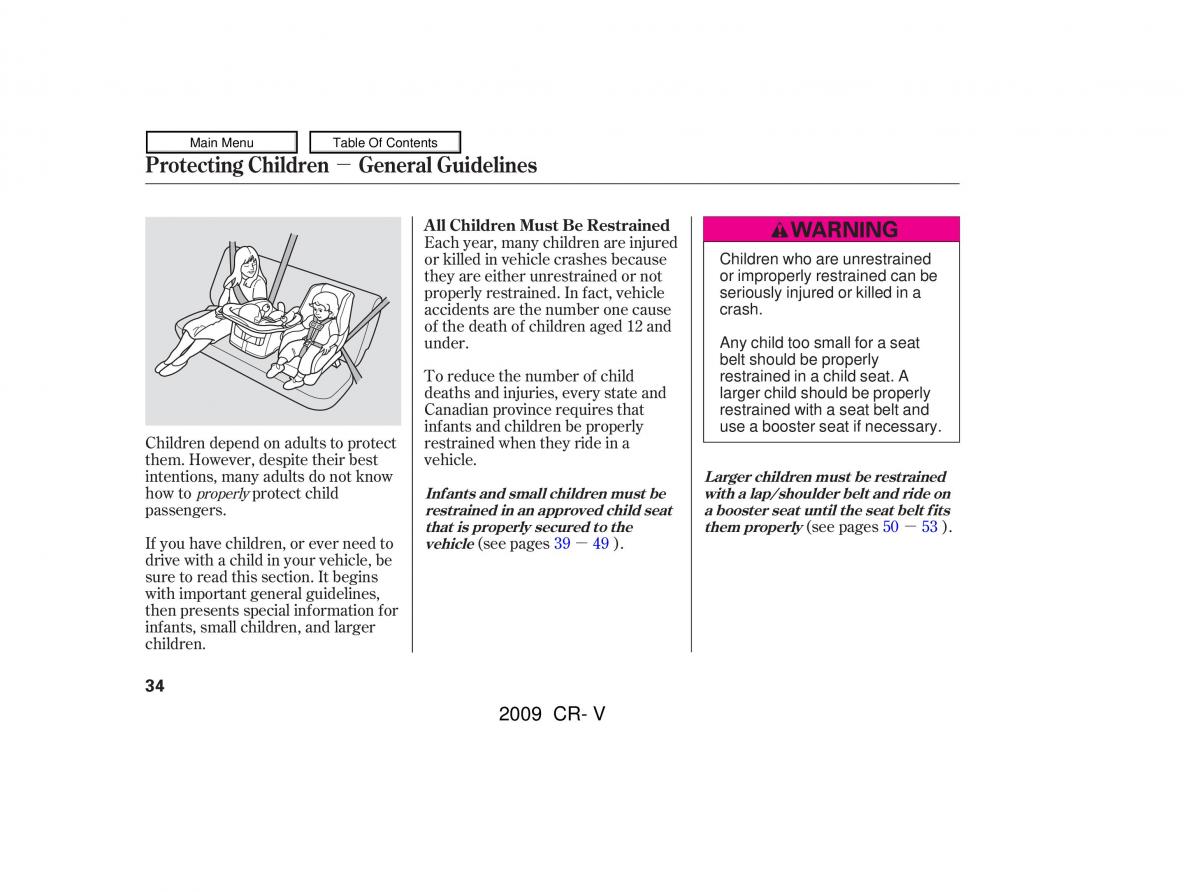 Honda CR V III 3 owners manual / page 38