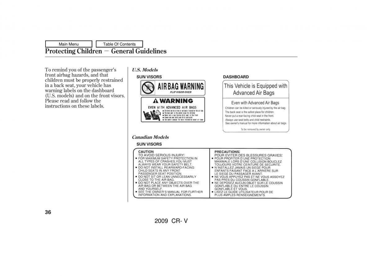 Honda CR V III 3 owners manual / page 40